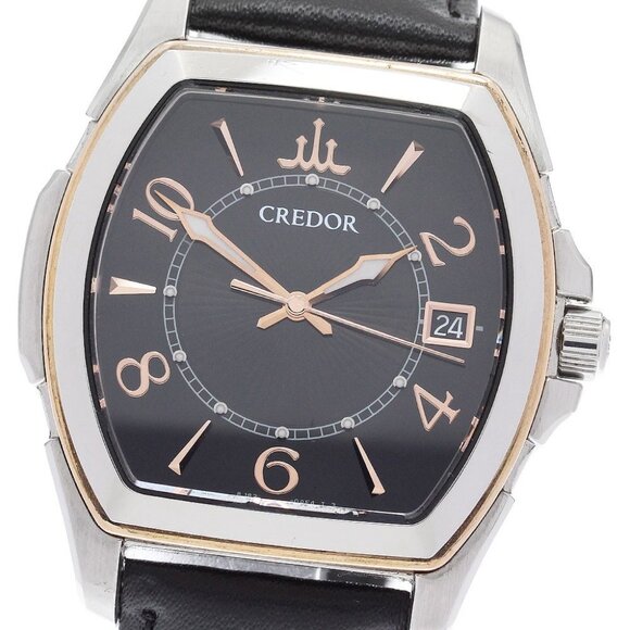SEIKO CREDOR 8J82-0AE0/GCAX970 Date black Dial Quartz Men's Watch_896213 - Picture 1 of 6